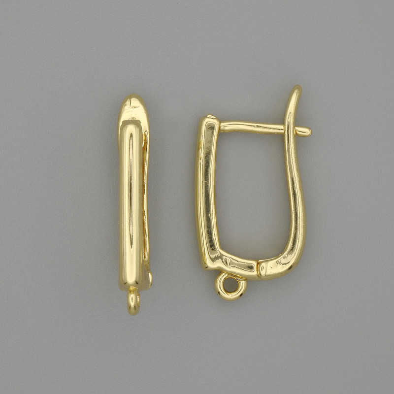 וויות לעגילים מתכת מוזהבת 19×2.5 mm - זוג