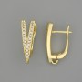 זוג ווים לעגילים מתכת מוזהבת 19x6 mm + -