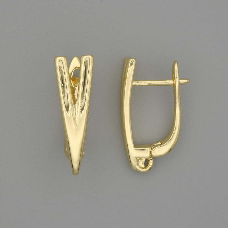 ווים לעגילים ממתכת בצבע זהב 19×5,5 mm ± זוג