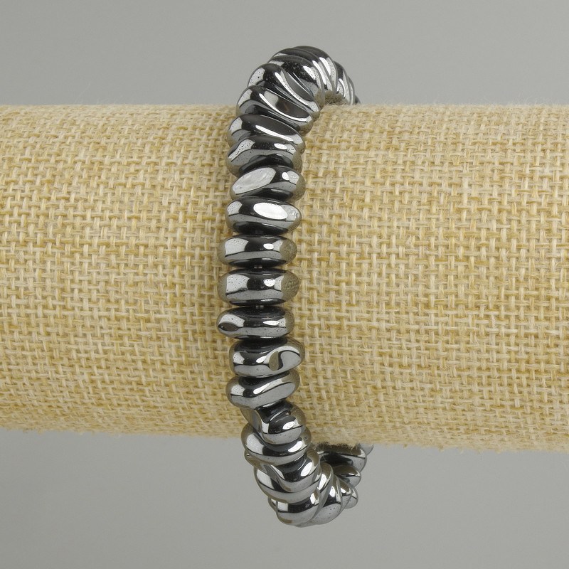 צמיד המטיט אבנים מלוטשות, קוטר 11x4.5-5mm±, אורך 18cm± אלסטי