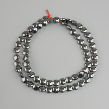 חרוזי המטיט בצורת מטבע, קוטר 6mm ±, אורך כ-41cm ± על חוט