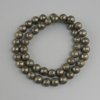 חרוזי פיריט כדור חלק, קוטר 8.5mm ±, אורך 38cm +