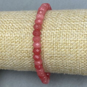 צמיד טורמלין רונדל מגולף, קוטר 6x4mm±, אורך 18cm±, על בסיס אלסטי