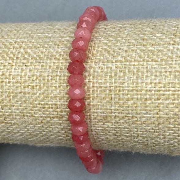 צמיד טורמלין רונדל מגולף, קוטר 6x4mm±, אורך 18cm±, על בסיס אלסטי