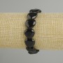 צמיד אגת שחור בצורת לב, קוטר 14mm+-, אורך 18cm+- סטרץ'