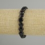 צמיד אגט שחור בצורת לב, קוטר 10mm+-, אורך 18cm+-, בסיס אלסטי