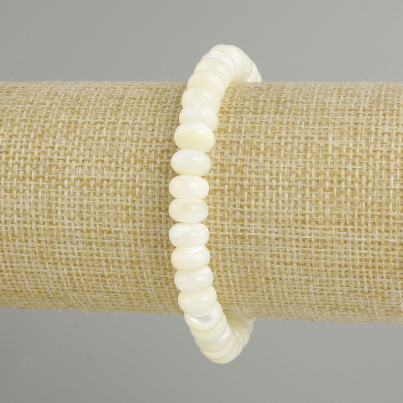 צמיד מפנינת האם רונדל, קוטר 8x5mm±, אורך 18cm± אלסטי