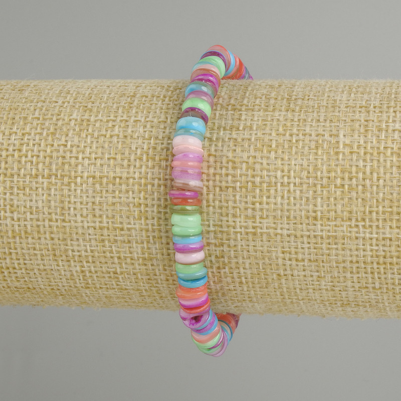 צמיד מקונכייה סקפארקה רונדל, קוטר 6x1.5-2mm±, אורך 18cm±, אלסטי