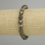 צמיד פיריט רב-פאות, קוטר חרוזים 8×7mm +-, אורך 18cm +-, על בסיס אלסטי