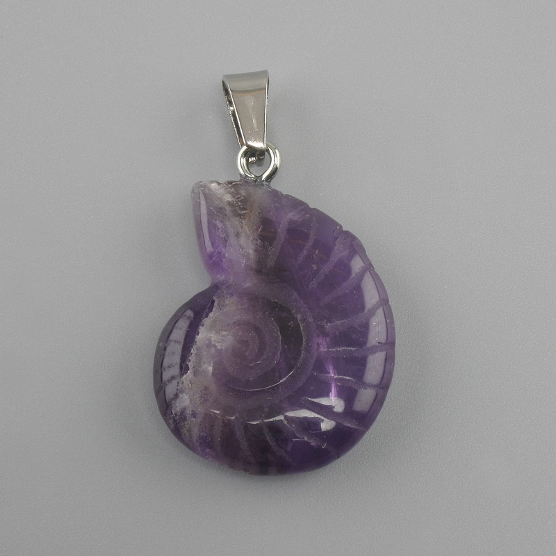 תליון שבלול אמטיסט 20×27×35mm+