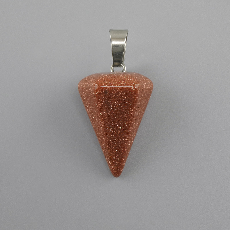 תליון מטוטלת אוונטורין 'חול זהוב' 28×20×14mm+
