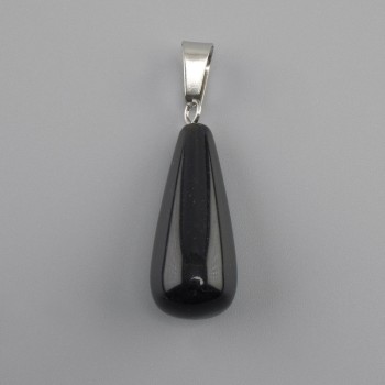 תליון 'טיפה' אגט שחור 10x26x36mm+