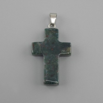 תליון «צלב» אגט מוס 18x26x34mm+