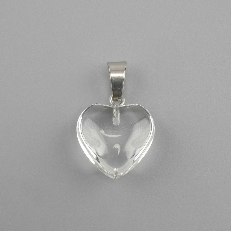 תליון 'לב' מזכוכית 16×16×25mm+