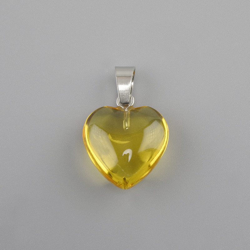 תליון "לב" מזכוכית צבעונית 16×16×25mm+