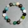 צמיד אסורטי אקווה מרין פר mother-of-pearl מלכיט חרוז 10 מ"מ ±, אורך 18 ס"מ ± סטרץ'