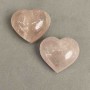 לבבות זוגיים קוורץ ורוד אבן טבעית למזכרת, קוטר 44x37-41 מ"מ+-91 ג