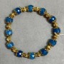 צמיד אפטיט חרוז כדורי faceted 8 מ"מ+- עם שיבוצים, אורך 18 ס"מ +- סטרץ'