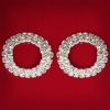 (25 מ״מ) עגילים לנשים לבנים, זרקונים, מתכת בהירה, לחתונה ולערב, עגילים בצורת טבעת בינונית