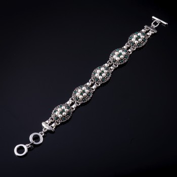 צמיד ליזה מזכוכית ירוקה 22 ס״מ