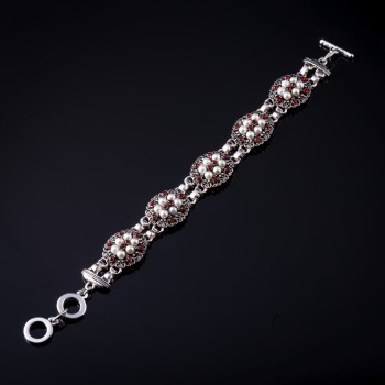 צמיד ליזה מזכוכית אדומה 22 ס"מ