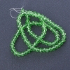 חרוזים שקופים מקריסטל צ'כי בצבע ירוק בהיר, אורך 40 ס״מ, קוטר 6 מ״מ
