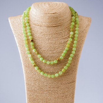 שרשרת אוניקס ארוכה, חרוזים חלקים בקוטר 8 מ״מ, אורך 110 ס״מ