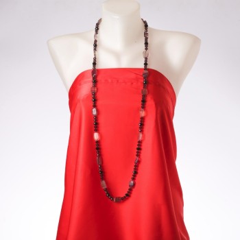 הנחה על שרשרת ארוכה «קבוצת הכוכבים אוריון» אבן פלאוריט טבעית, קריסטל צ'כי, אורך 120 ס״מ