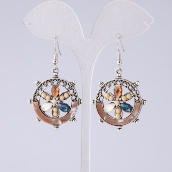 עגילים «פרח המשאלות» קפוצ'ינו מסדרת «סגול», אורך 5 ס״מ