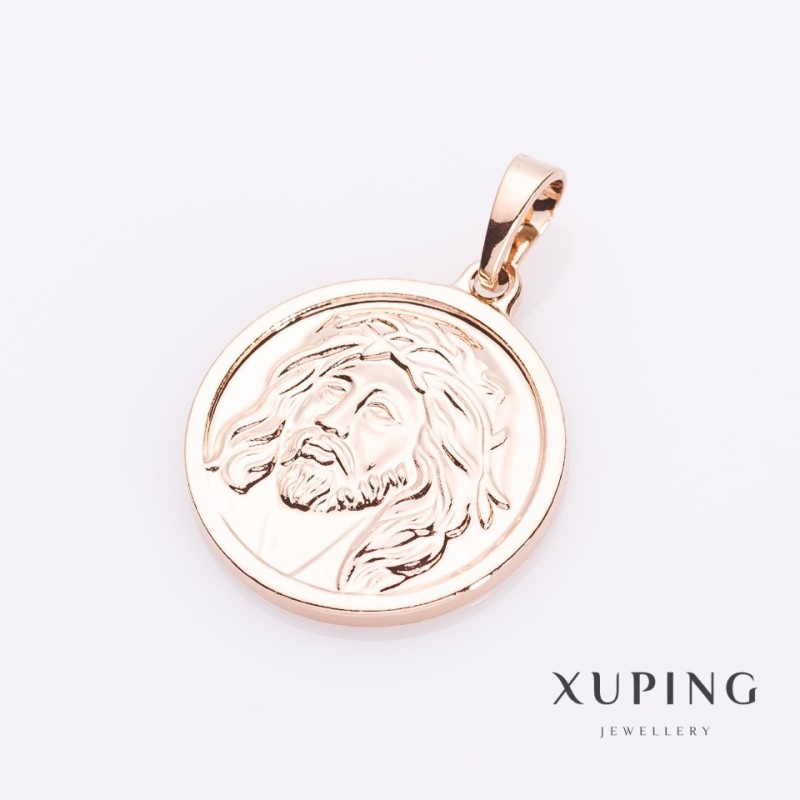 תליון Xuping מראה בצבע זהב, קוטר 2 ס״מ
