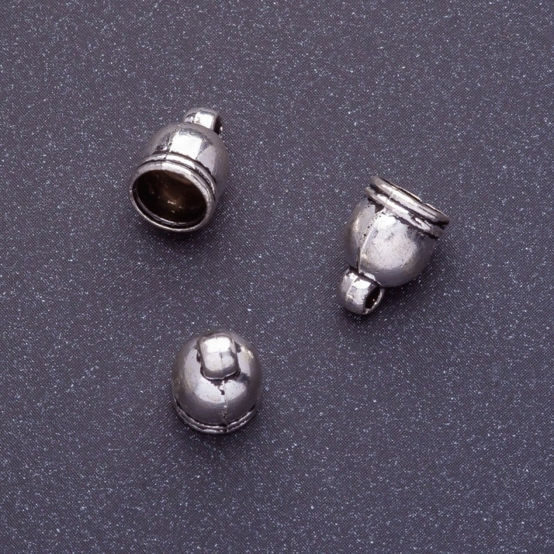 אביזרי קצה, אורך 11×7.5 מ״מ, d2- 5 מ״מ d3-1.5 מ״מ, צבע כסף, גימור 20 גרם, + - 25 יחידות