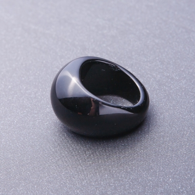 טבעת טבעת מאבן טבעית אגת שחורה במידות 19,20,22