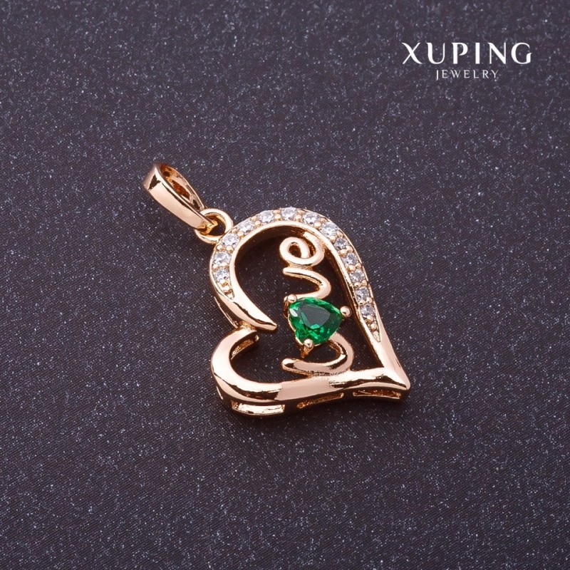 תליון Xuping Love עם אבן ירוקה