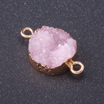 מחבר «שלג ורוד» צבע מתכת «זהב» אורך 1 מ״מ, קוטר 14 מ״מ, פלסטיק