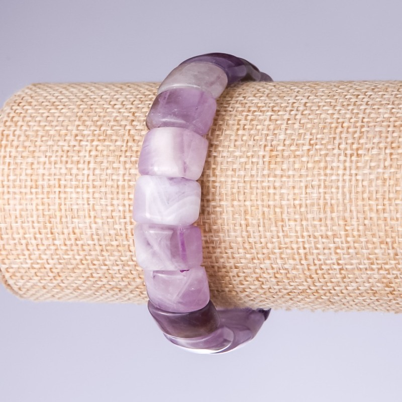 צמיד אמטיסט חוליה 15×11 מ״מ על גומי