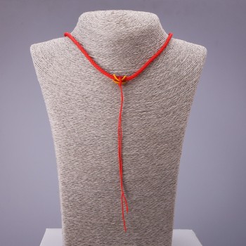 חוט לצוואר אדום עם סגר צהוב 60 ס״מ