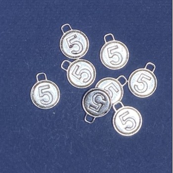 אביזרי תכשיטים תליון ספרה חמש 15 מ״מ, אריזה 20 גרם, ±12 יחידות