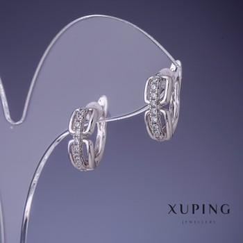עגילים Xuping 6×14 מ״מ רודיום
