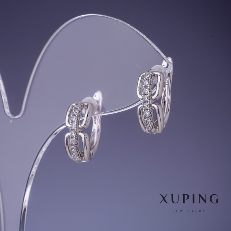 עגילים Xuping 6×14 מ״מ רודיום