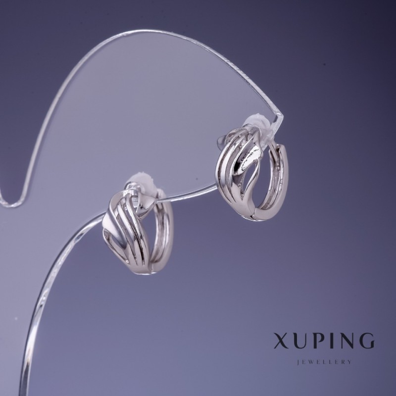 עגילים Xuping 12×7 mm רודיום