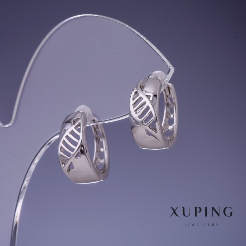 עגילים Xuping 16×6 מ״מ רודיום
