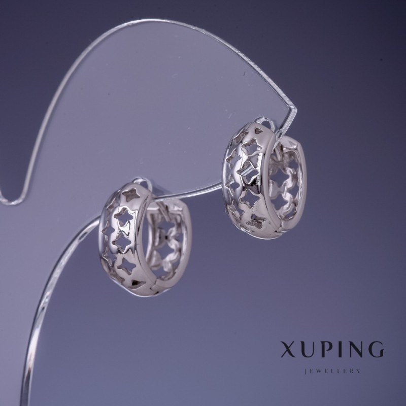עגילים Xuping 15×6 מ״מ ורודיום
