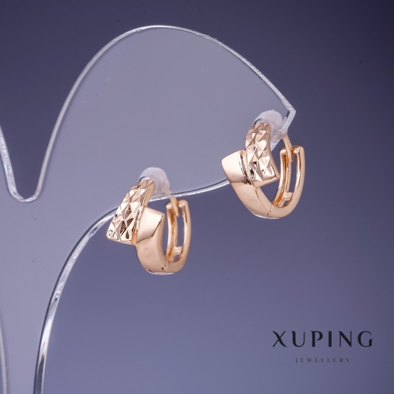 עגילים Xuping 8×12 מ״מ «זהב מצופה 18K»