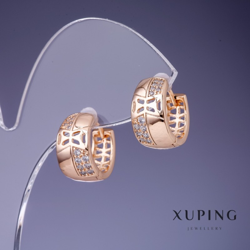 עגילים Xuping 15×8 מ״מ זהב מצופה 18K