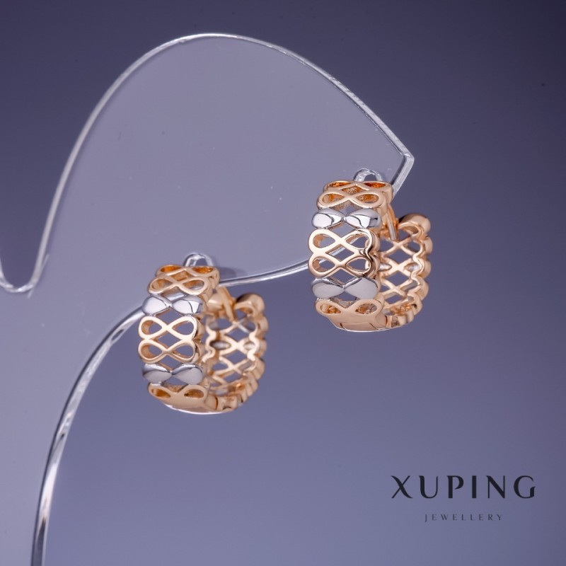 עגילי Xuping אינסוף 7×12 מ״מ «זהב 18K», רודיום