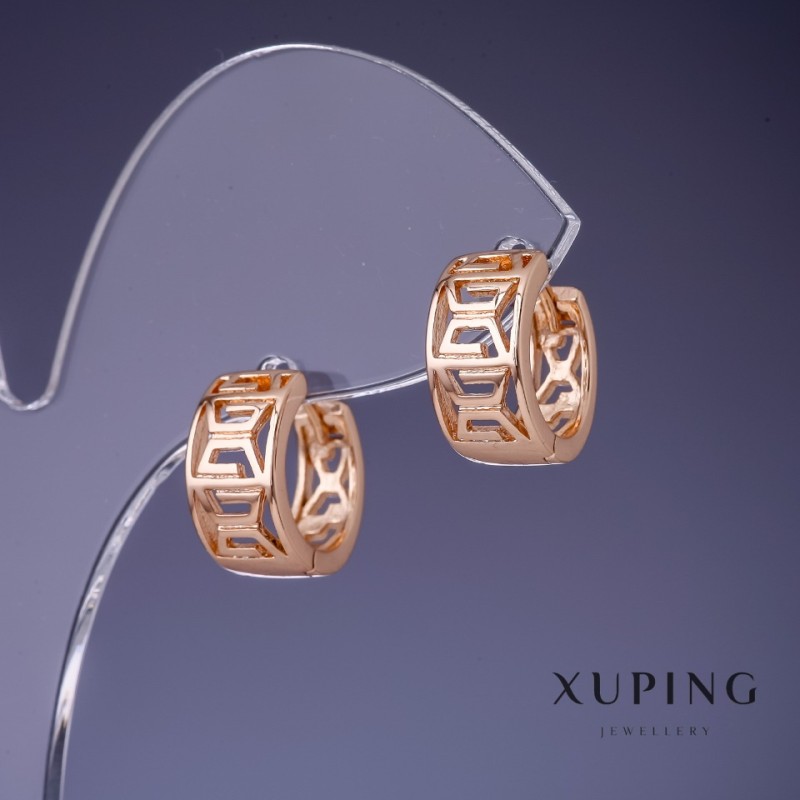 עגילים Xuping 14×7 מ״מ זהב מצופה 18K