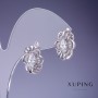 עגילי Xuping עם גבישי לבנים 17×12 מ״מ מרודיום