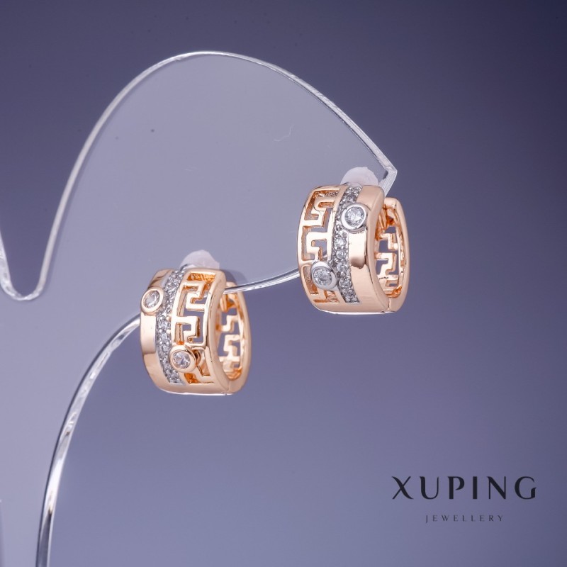 עגילים Xuping 7×13 מ״מ בזהב 18K