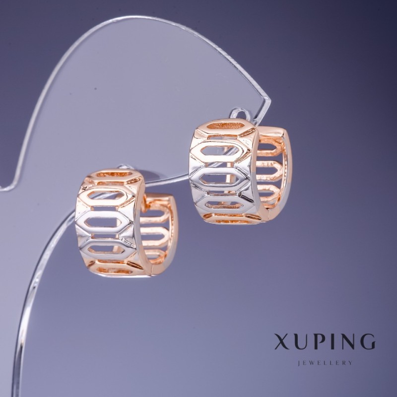 עגילים Xuping 9×15 מ״מ בציפוי זהב 18K ורודיום