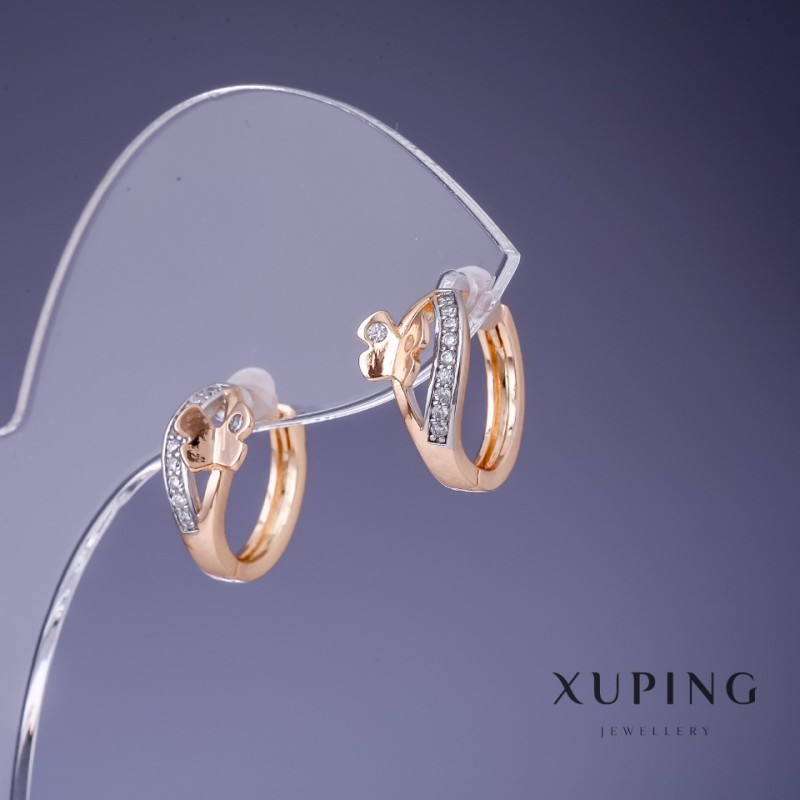 עגילי Xuping פרפר 14×7 מ"מ בציפוי זהב 18K